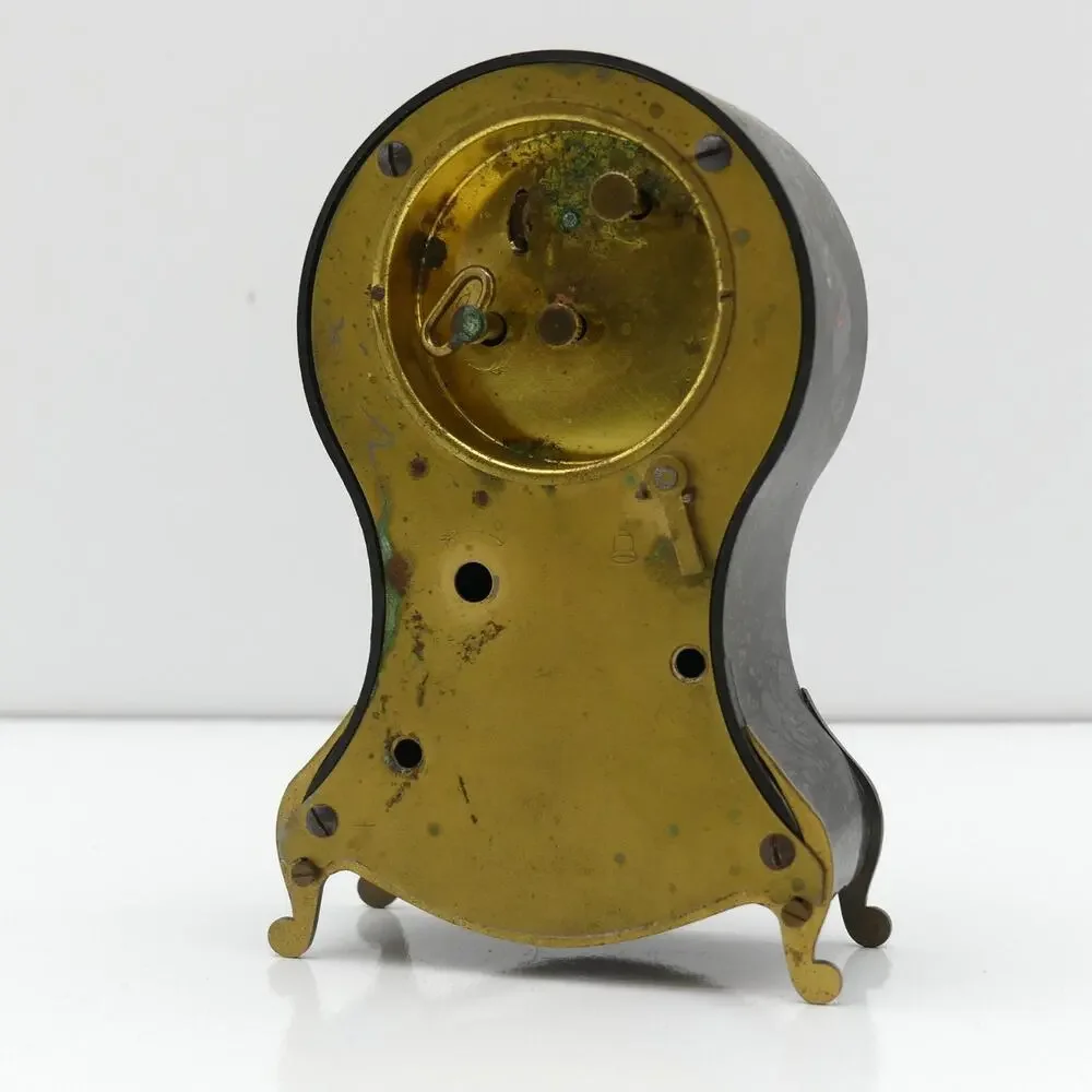 VTG Mid Century Uhrenfabrik Mulheim 7 Jewel Alarm Clock Floral Germany See desc